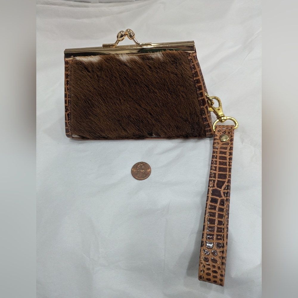 Vintage Claudia Roldani Leather Frame Purse | Retro Kiss Lock Doctor Bag Style